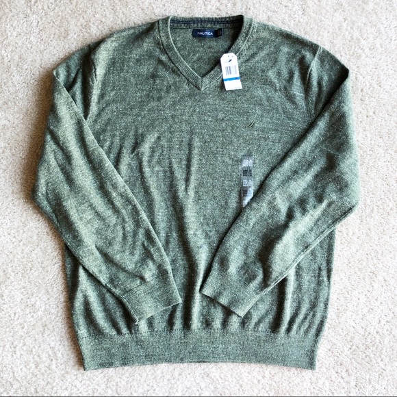 Nautica Other - Nautica Men XL Cargo Green V-Neck Knit Sweater